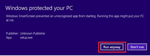 Click nút Run anyway